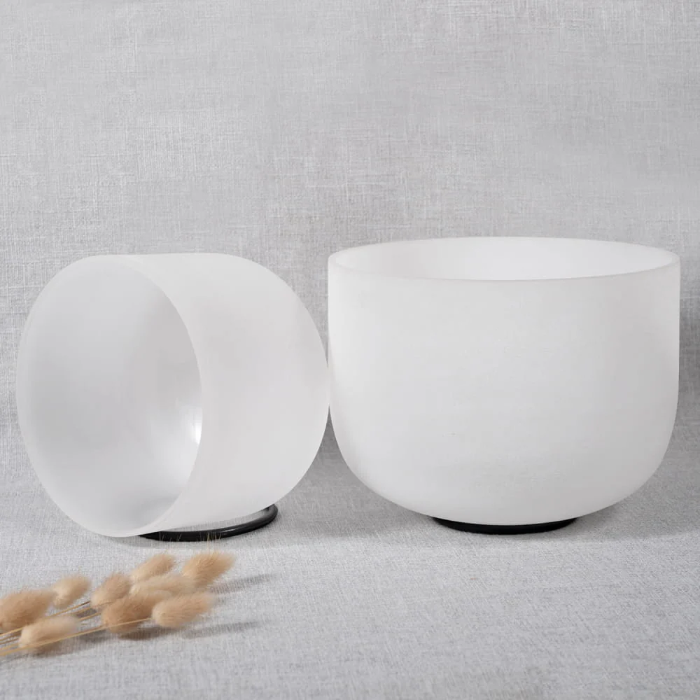 Earth Star and Soul Star Perfect Pitch Crystal Singing Bowls 10 B3 and 8 C5 with Carrier Bag - Image 5