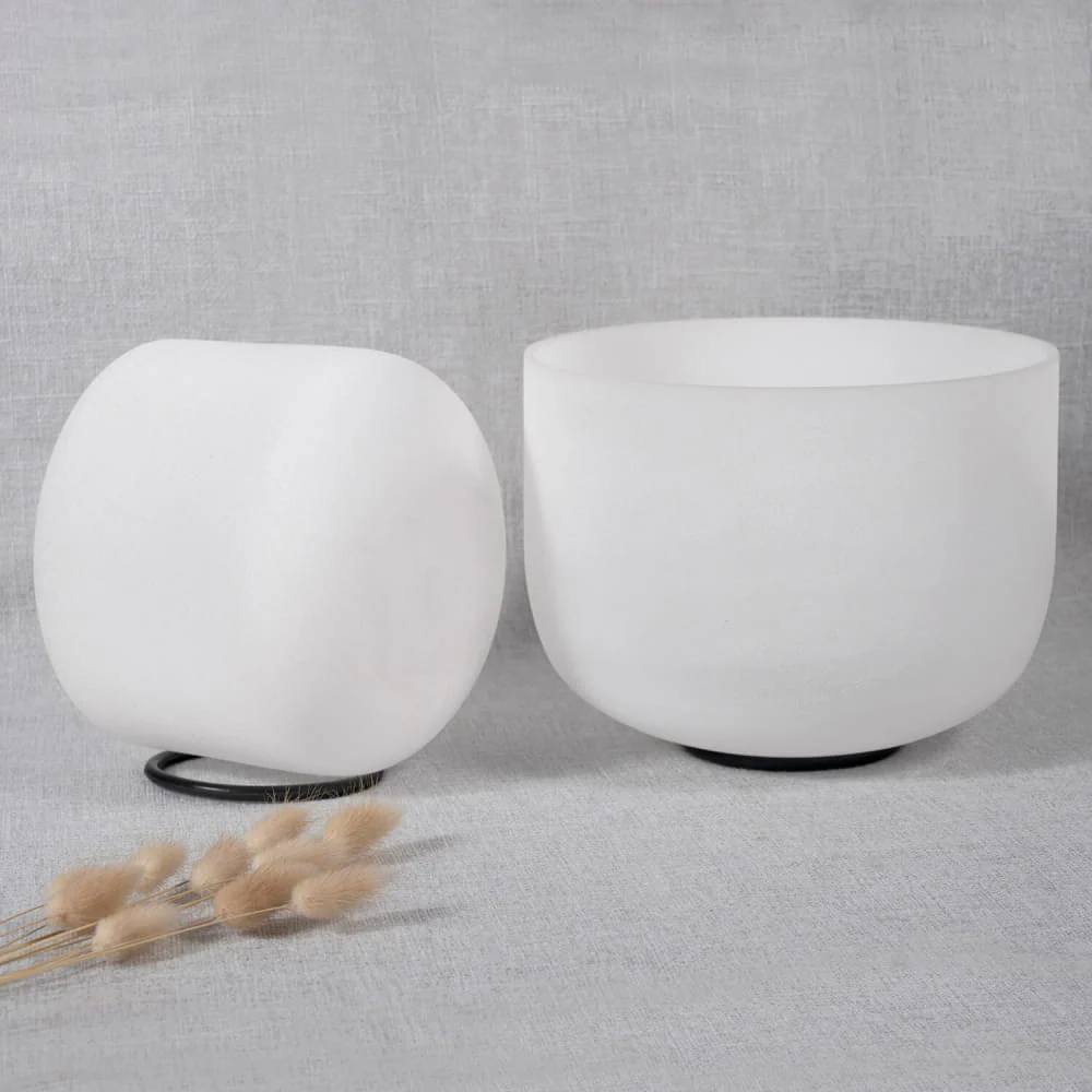 Earth Star and Soul Star Perfect Pitch Crystal Singing Bowls 10 B3 and 8 C5 with Carrier Bag - Image 6