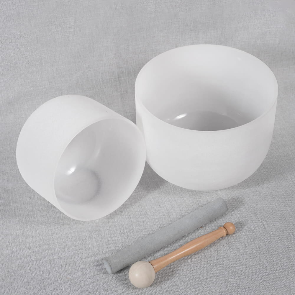 Earth Star and Soul Star Perfect Pitch Crystal Singing Bowls 10 B3 and 8 C5 with Carrier Bag - Image 8