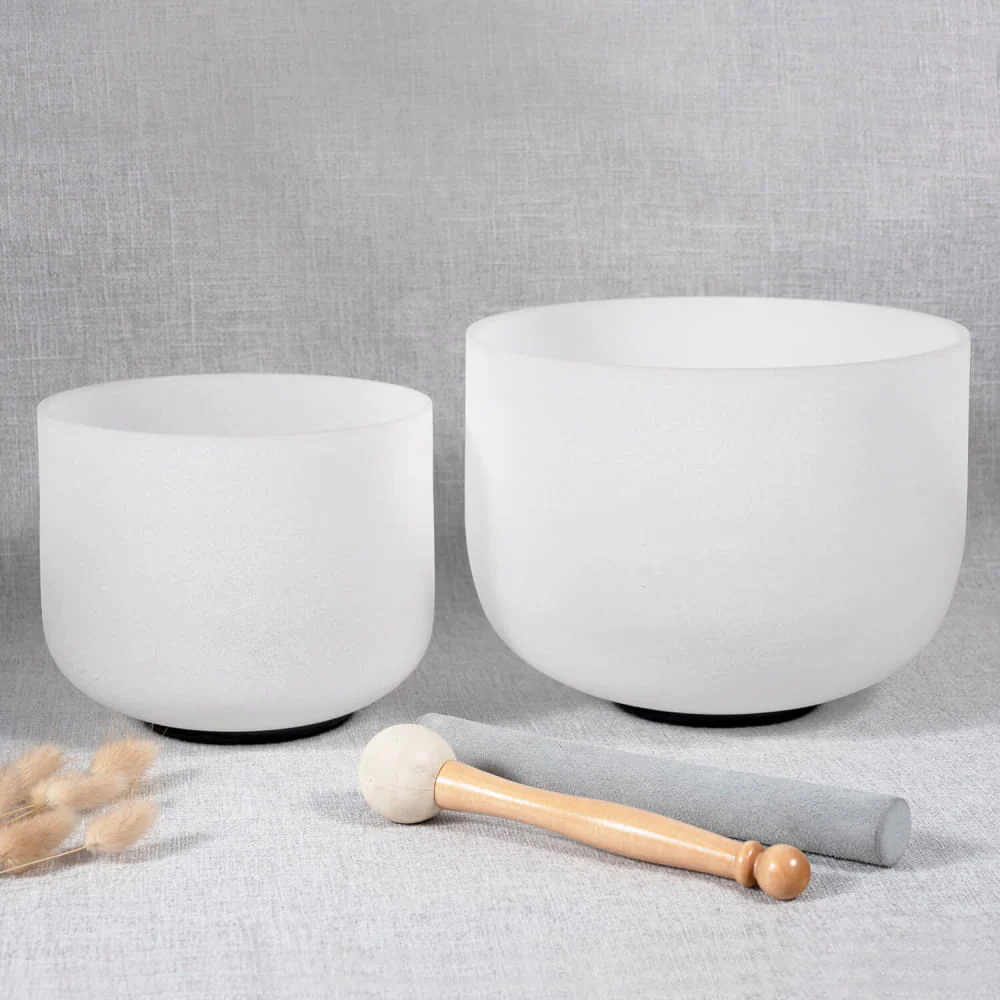 Earth Star and Soul Star Perfect Pitch Crystal Singing Bowls 10 B3 and 8 C5 with Carrier Bag - Image 9