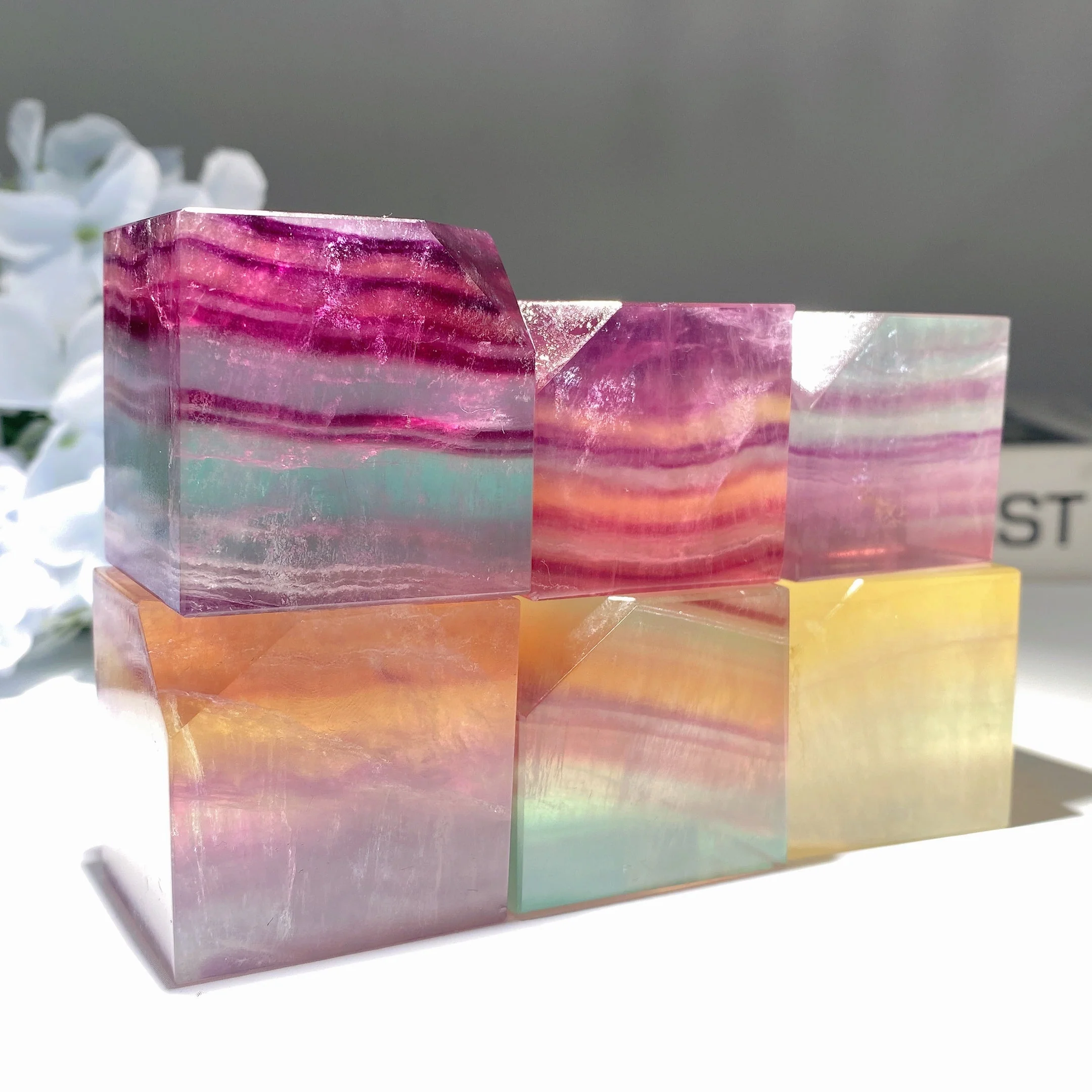Fluorite Crystal Cube 1.2-1.6 Inches Healing Stone - Image 4