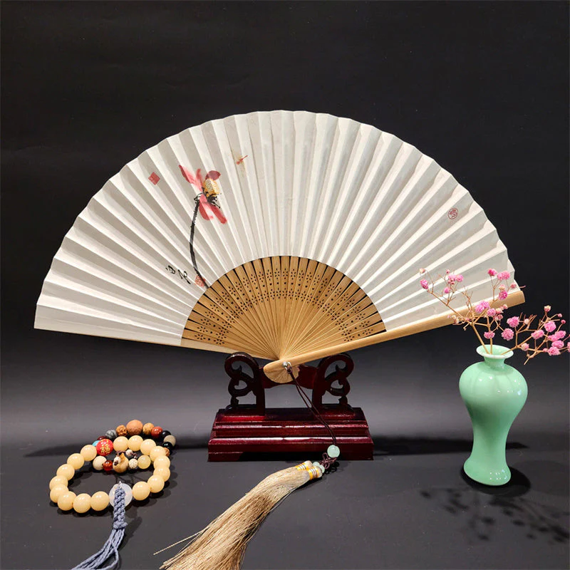 22cm Folding Fan with Panoramic Rivers and Mountains Design - Image 11