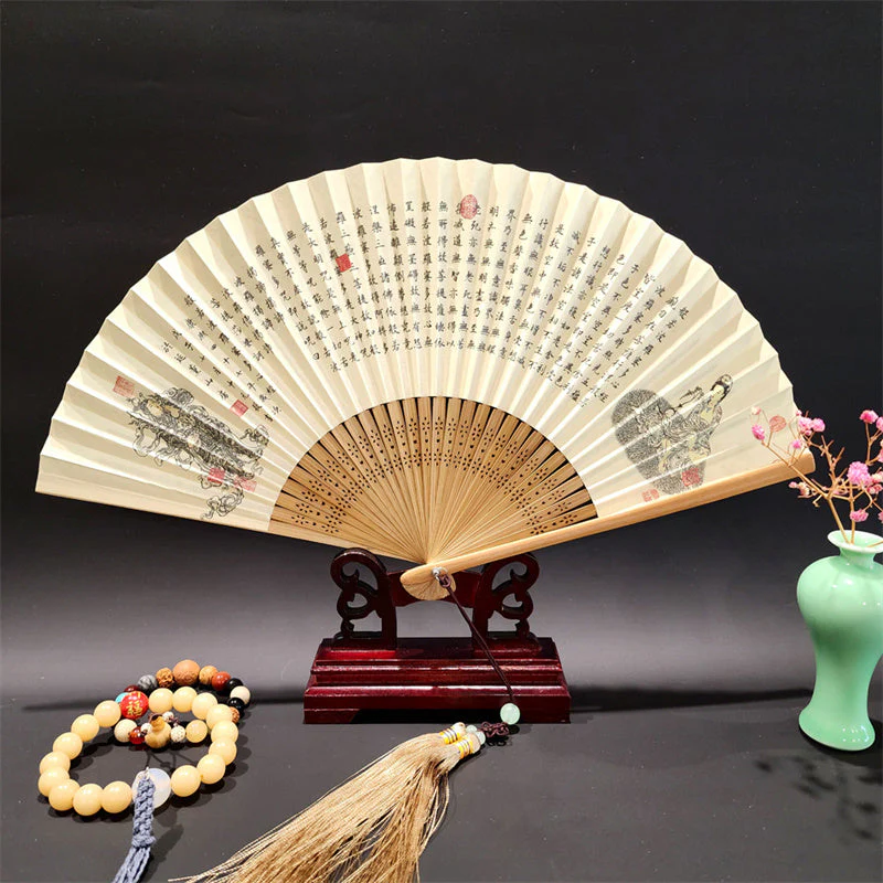 22cm Folding Fan with Panoramic Rivers and Mountains Design - Image 13