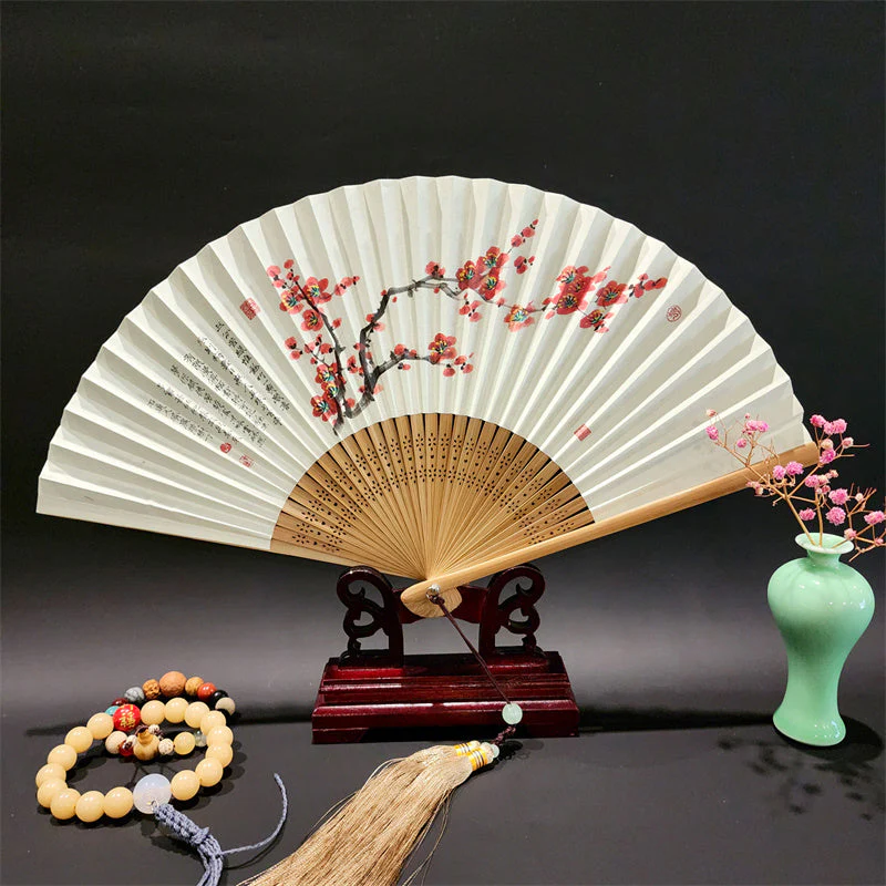 22cm Folding Fan with Panoramic Rivers and Mountains Design - Image 15