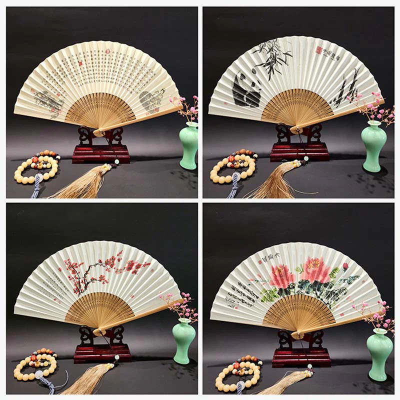 22cm Folding Fan with Panoramic Rivers and Mountains Design - Image 17
