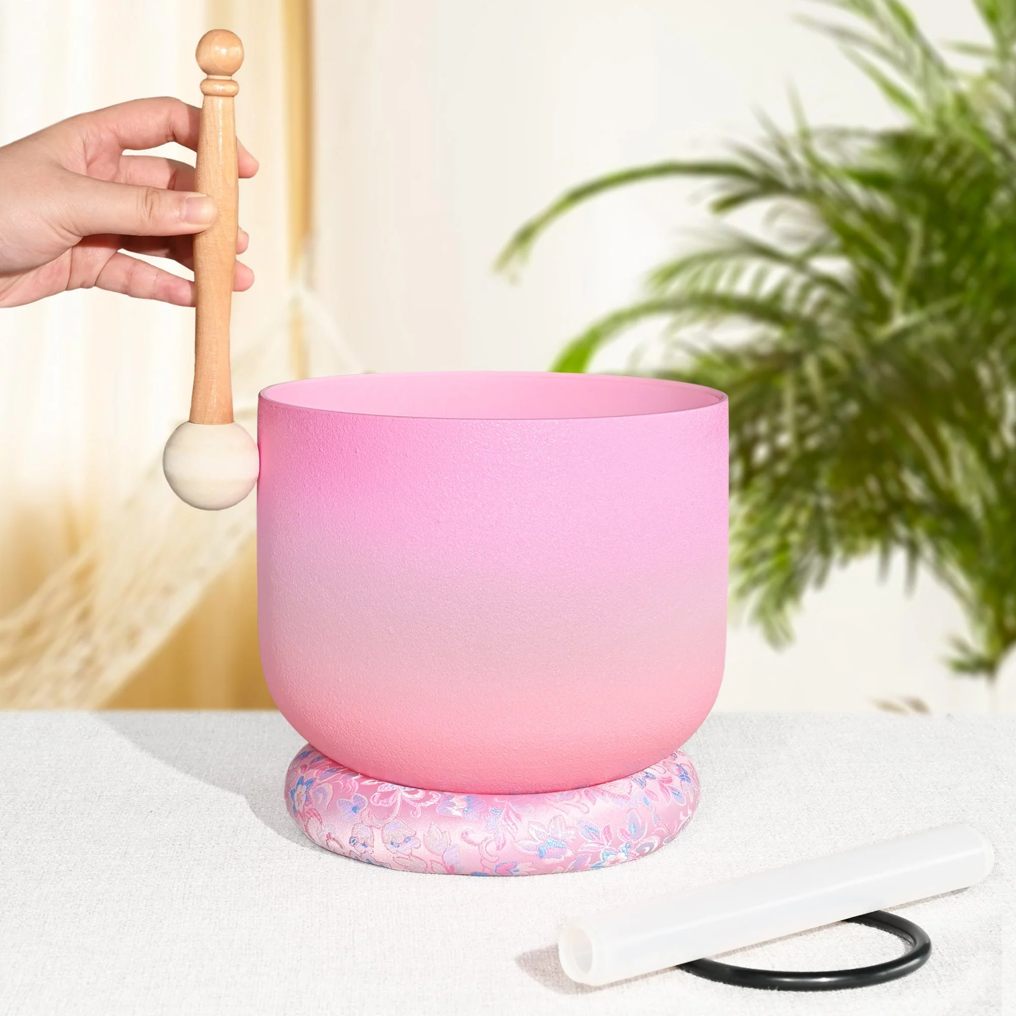 Heart Chakra Quartz Crystal Singing Bowl F Note - Image 5