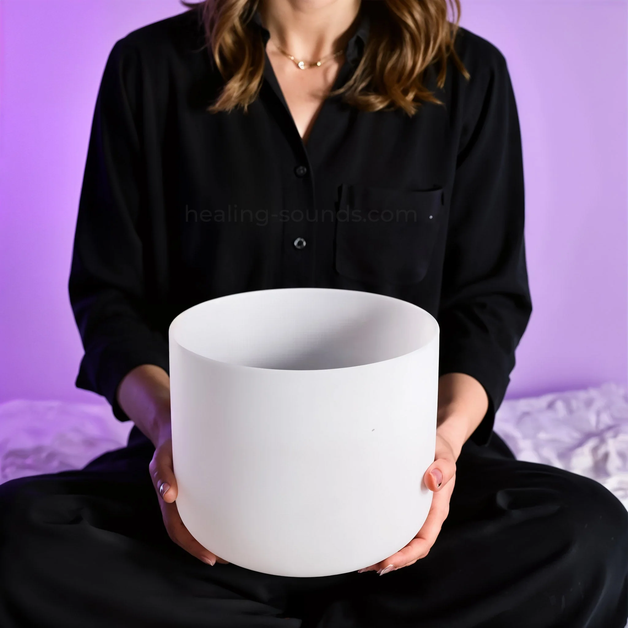 440 Hz White Crystal Singing Bowl - Sound Bowl 6-14 Inch - Image 3