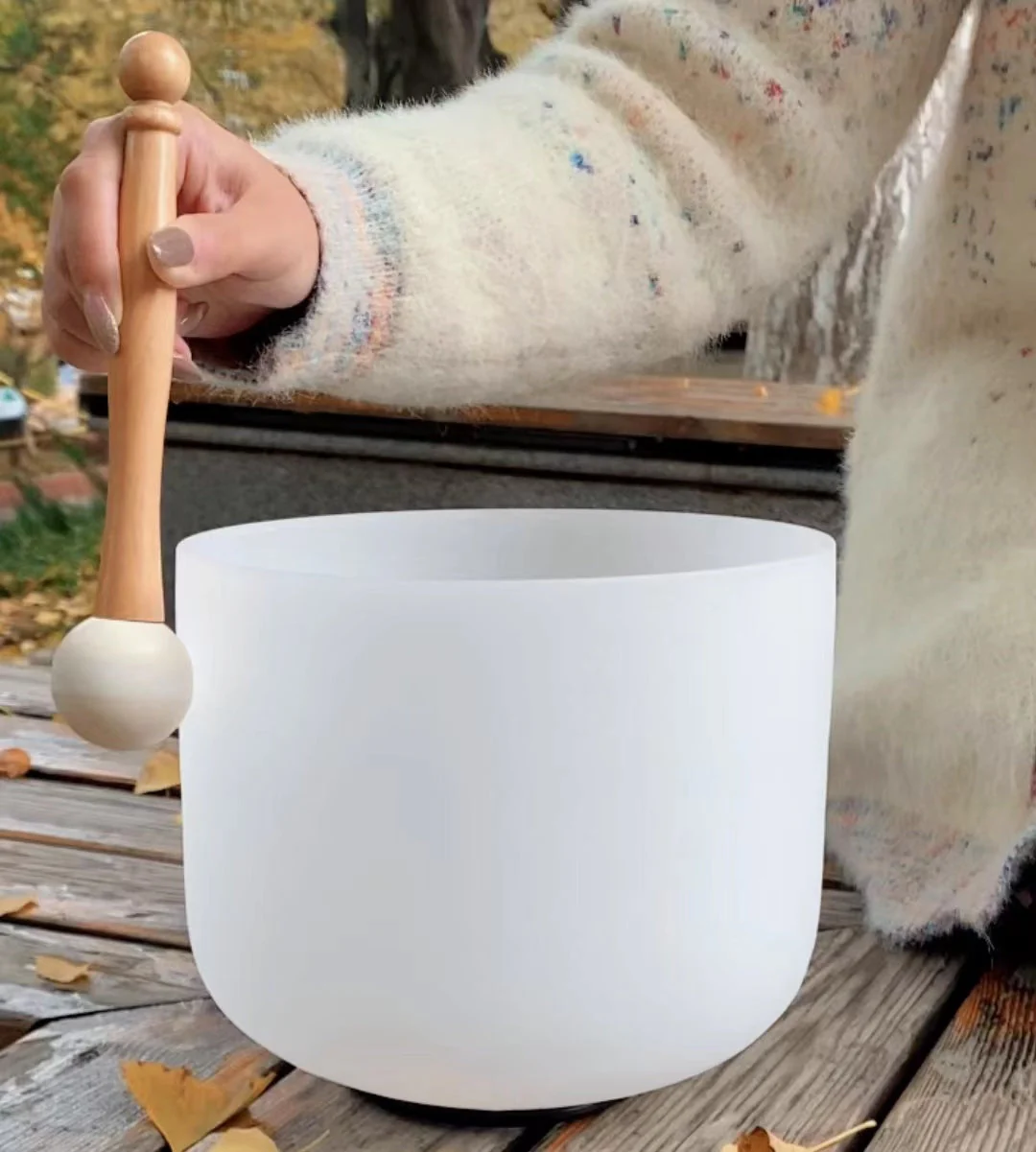 440 Hz White Crystal Singing Bowl - Sound Bowl 6-14 Inch - Image 5