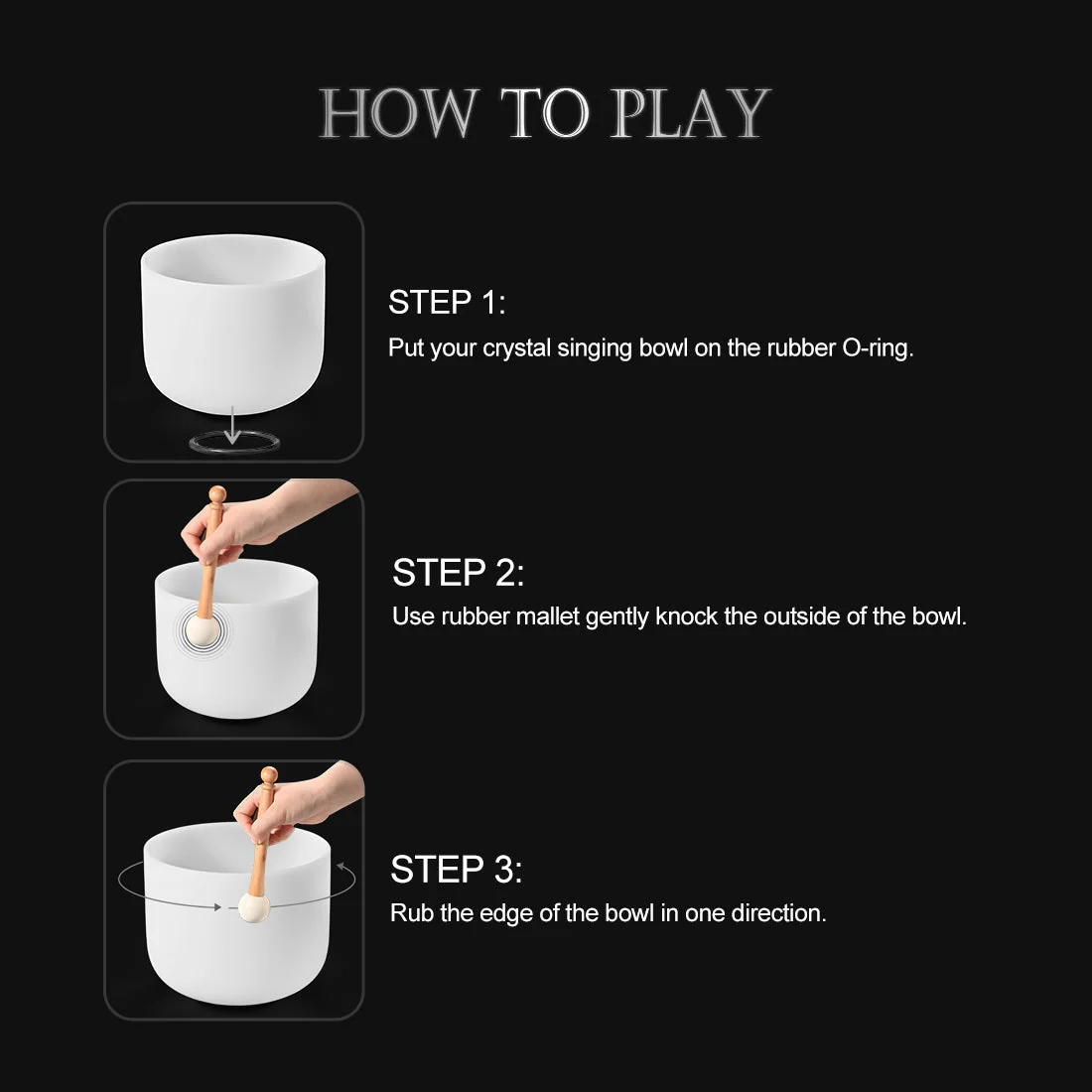 440 Hz White Crystal Singing Bowl - Sound Bowl 6-14 Inch - Image 9