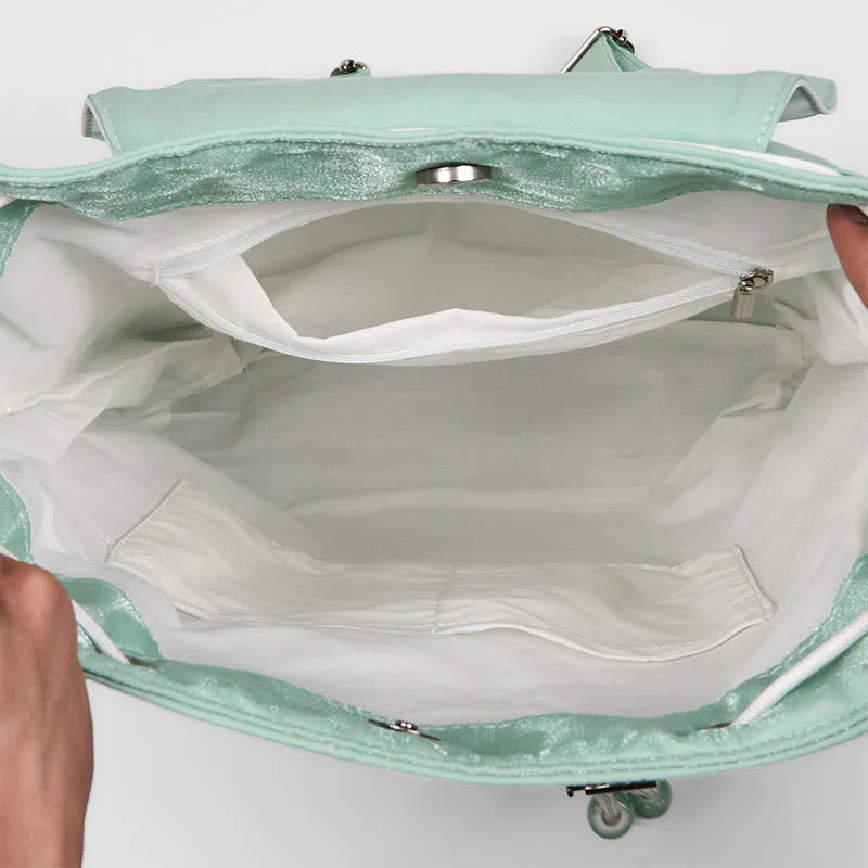 Green Peony Flowers Canvas Backpack | Mindful Clothing - Image 10