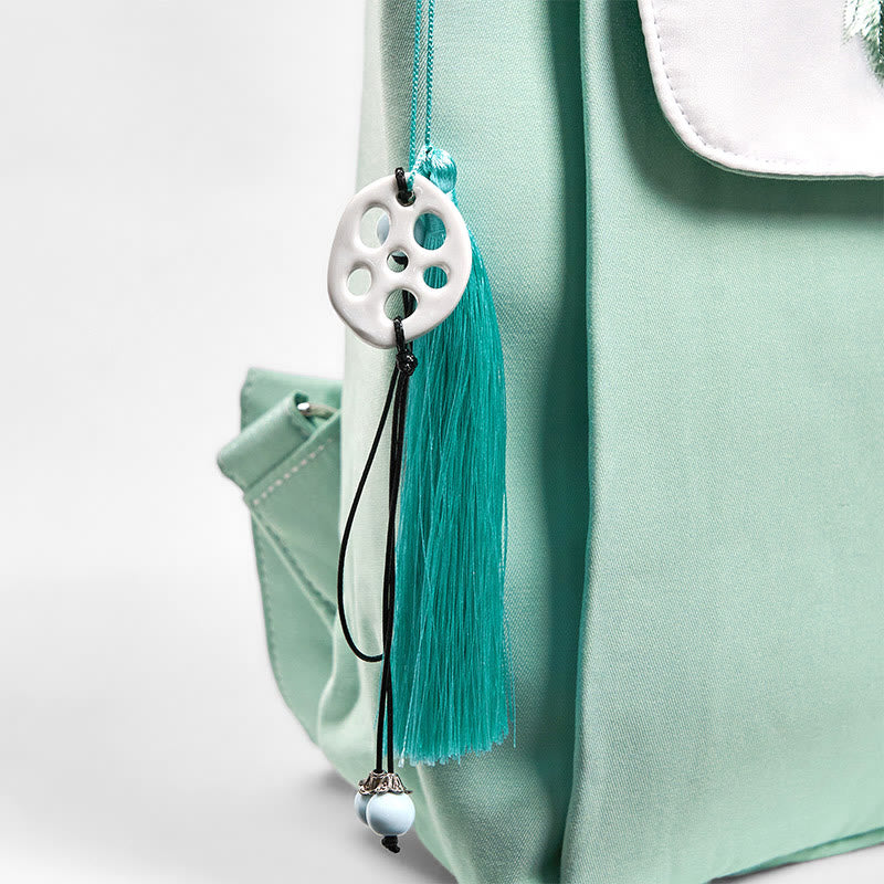 Green Peony Flowers Canvas Backpack | Mindful Clothing - Image 9