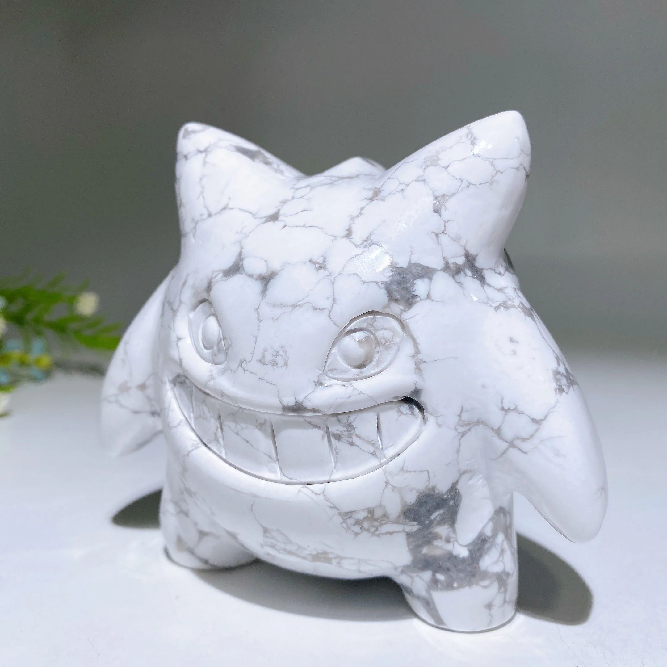 4.3-Inch Howlite Ghost-Like Crystal Carving Statue - Image 3