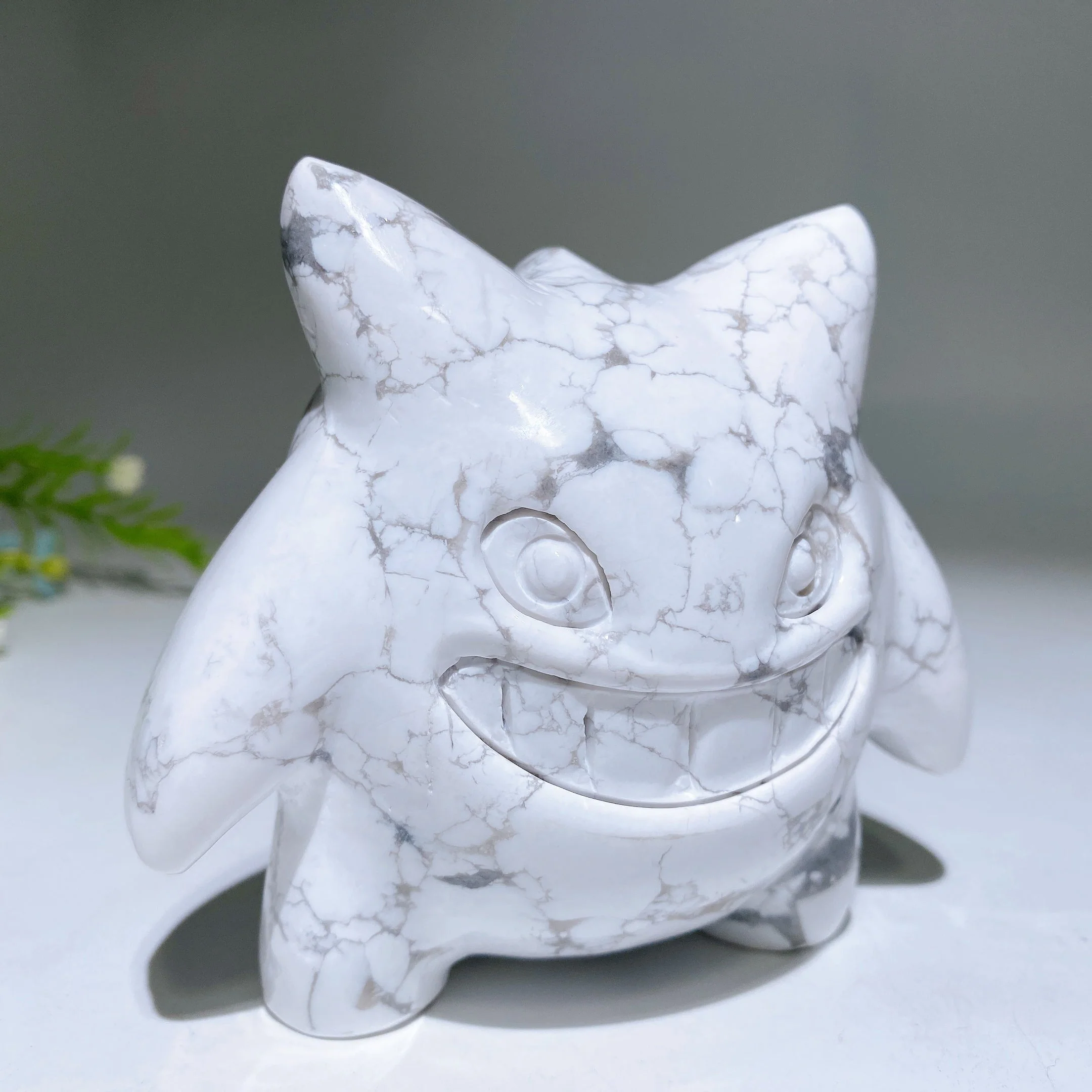 4.3-Inch Howlite Ghost-Like Crystal Carving Statue - Image 4