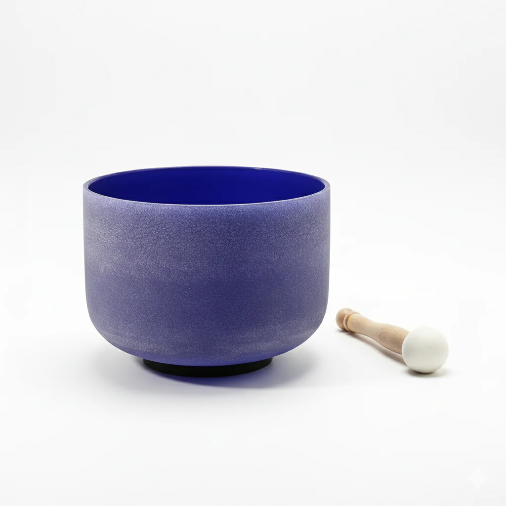Third-Eye Chakra Crystal Singing Bowl - A Note Sound - Indigo - Image 5