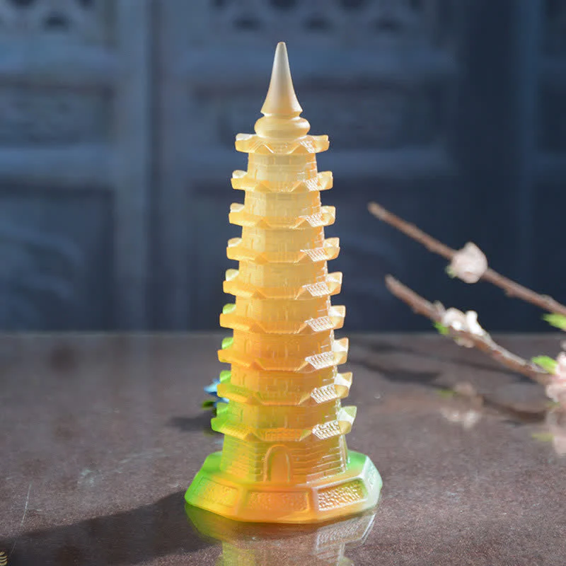 Handmade Liuli Crystal Feng Shui Pagoda Tower Small - Image 4