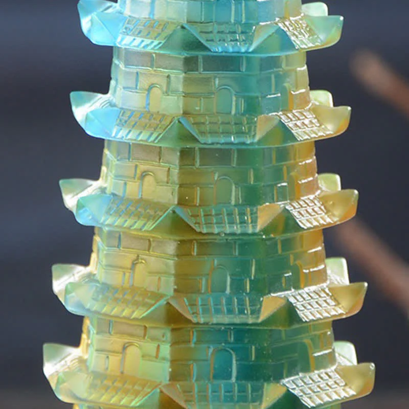 Handmade Liuli Crystal Feng Shui Pagoda Tower Small - Image 6