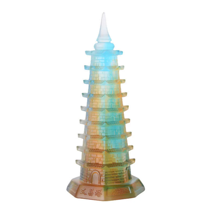 Handmade Liuli Crystal Feng Shui Pagoda Tower Small - Image 8