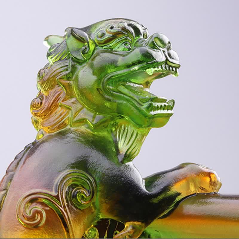 Handmade Liuli Crystal PiXiu Treasure Bowl Art Piece - Image 5
