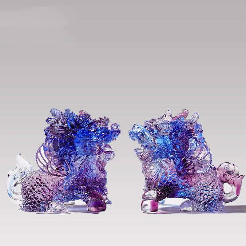 Liuli Feng Shui Kirin Crystal Art Piece for Zen Decor - Image 3