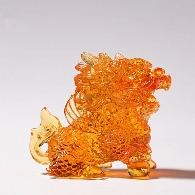 Liuli Feng Shui Kirin Crystal Art Piece for Zen Decor - Image 5