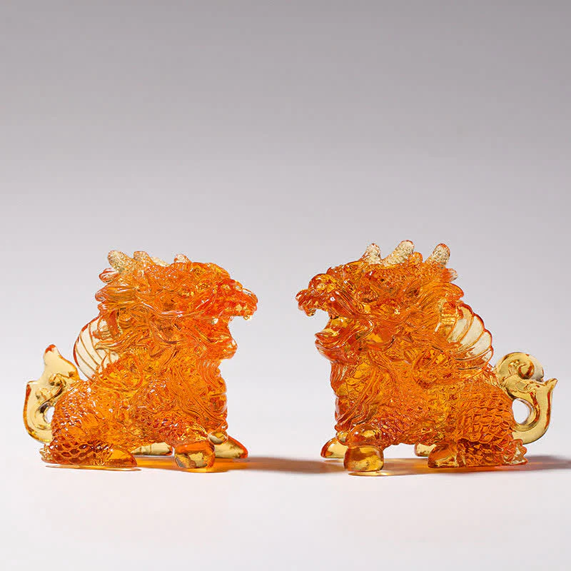 Liuli Feng Shui Kirin Crystal Art Piece for Zen Decor - Image 6