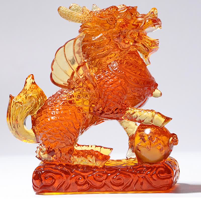 Handmade Liuli Feng Shui Kirin Crystal Art Piece - Image 10