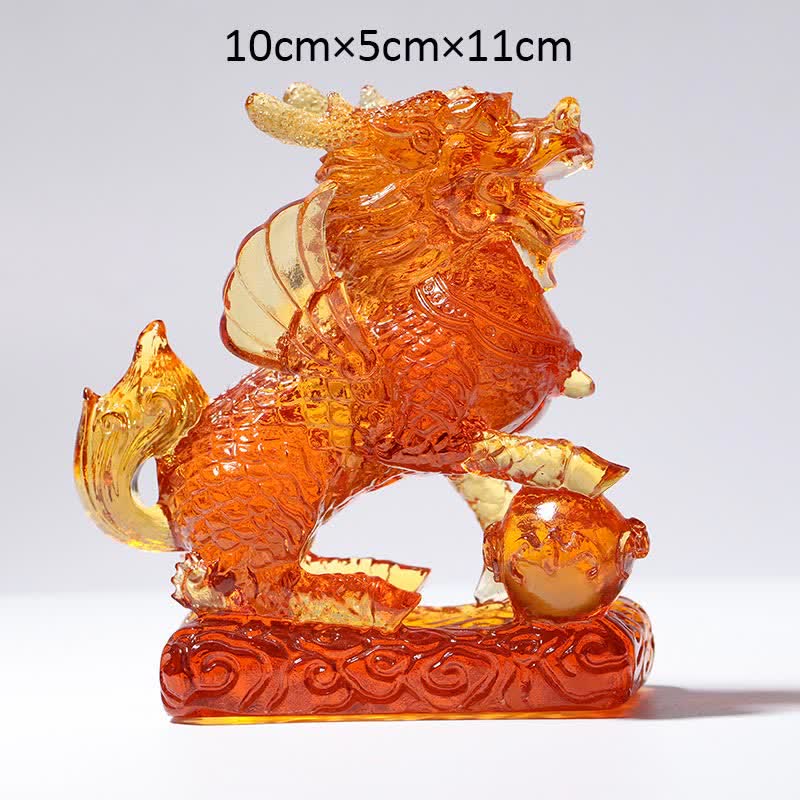 Handmade Liuli Feng Shui Kirin Crystal Art Piece - Image 11