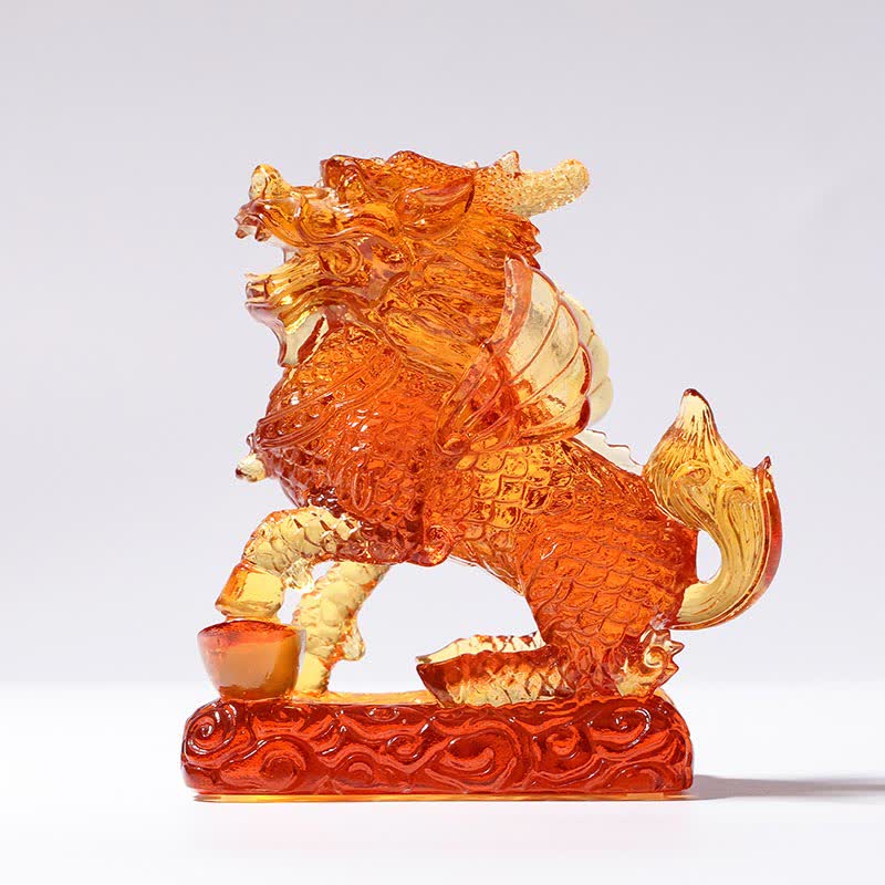 Handmade Liuli Feng Shui Kirin Crystal Art Piece - Image 12