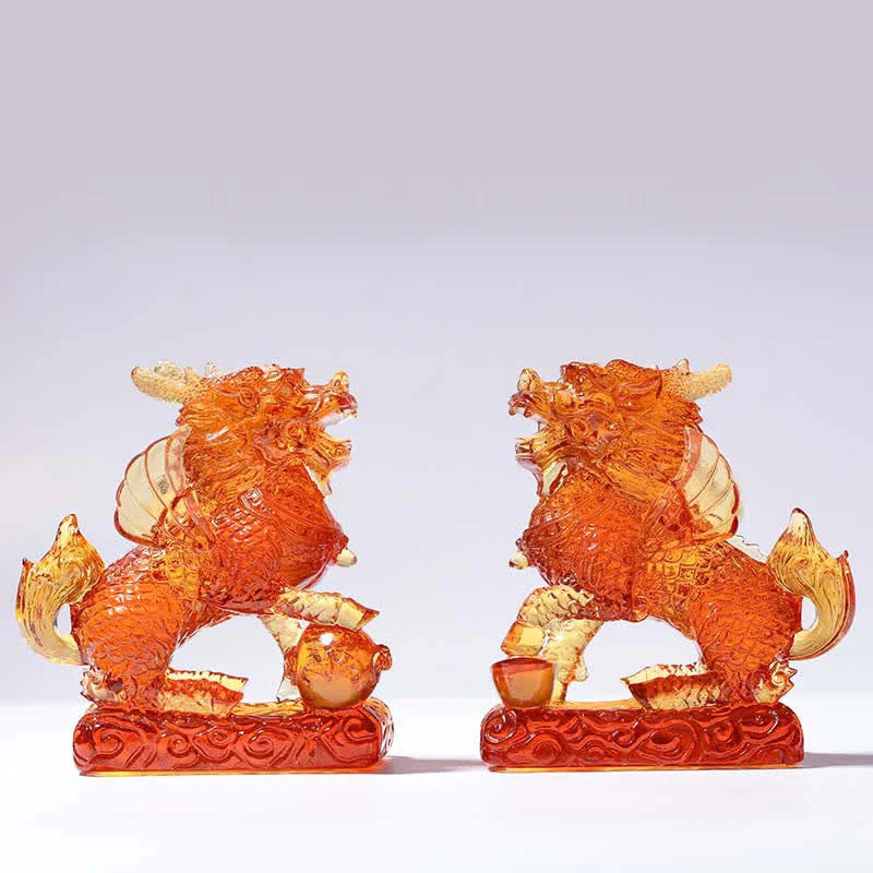 Handmade Liuli Feng Shui Kirin Crystal Art Piece - Image 14