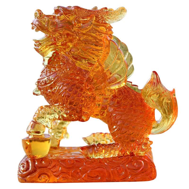 Handmade Liuli Feng Shui Kirin Crystal Art Piece - Image 15