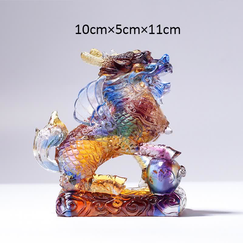 Handmade Liuli Feng Shui Kirin Crystal Art Piece - Image 3