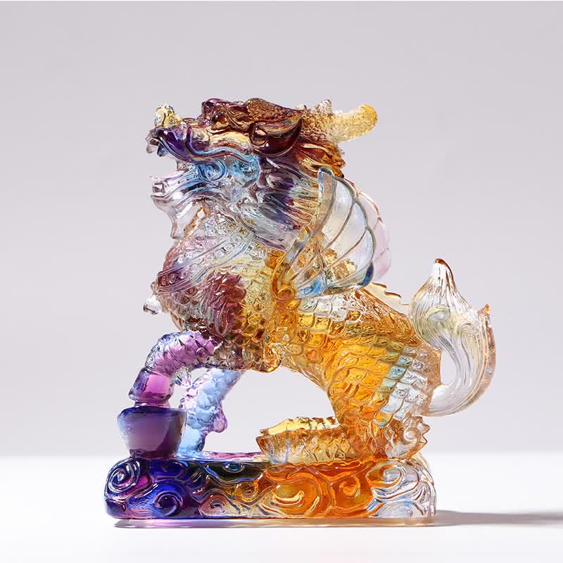 Handmade Liuli Feng Shui Kirin Crystal Art Piece - Image 5