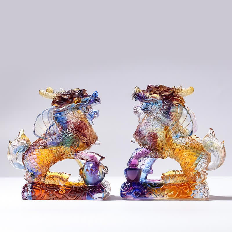 Handmade Liuli Feng Shui Kirin Crystal Art Piece - Image 7