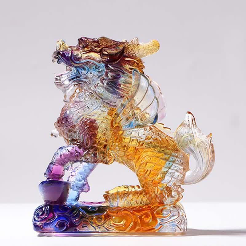 Handmade Liuli Feng Shui Kirin Crystal Art Piece - Image 9