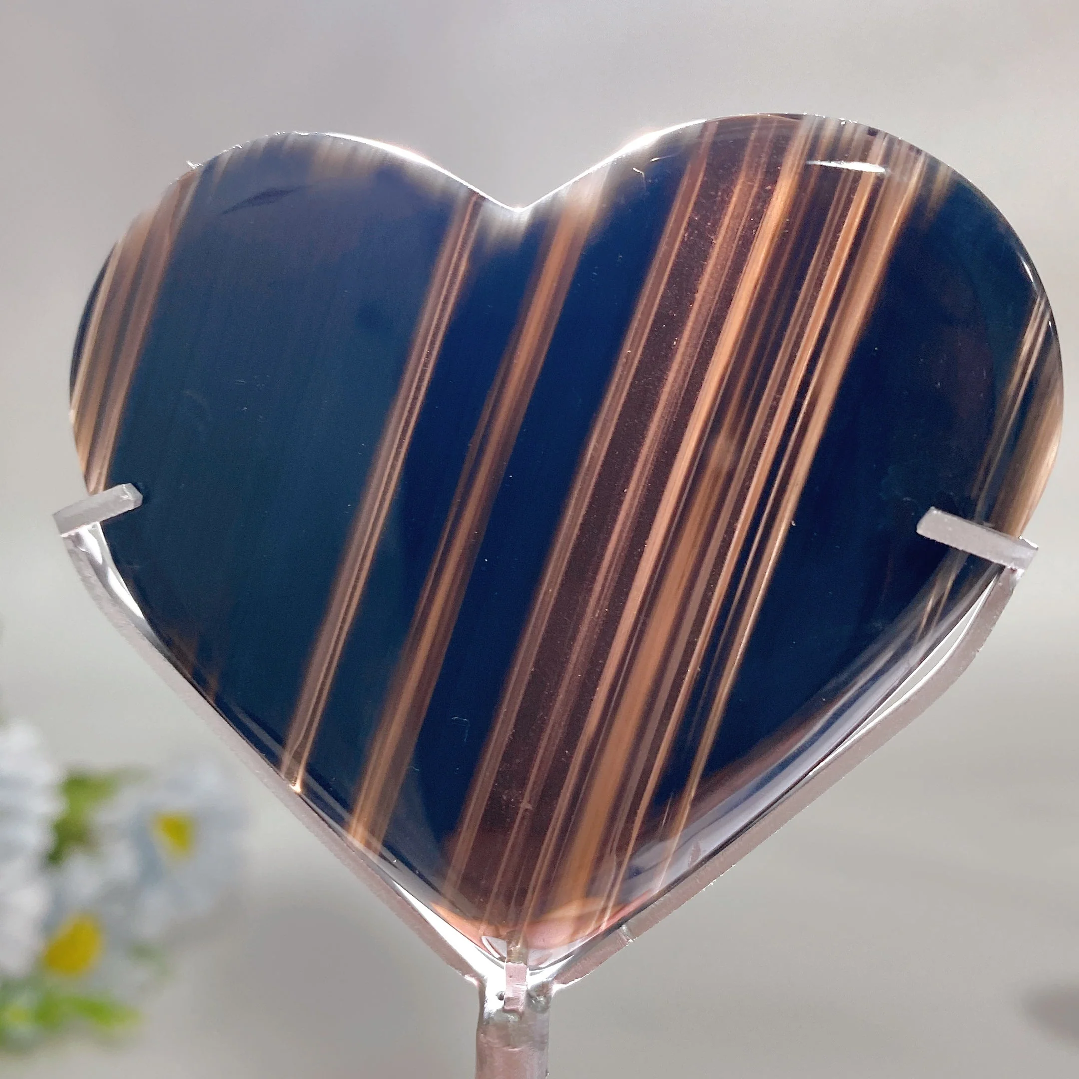 Midnight Lace Obsidian 3-Inch Heart Carving for Healing - Image 6
