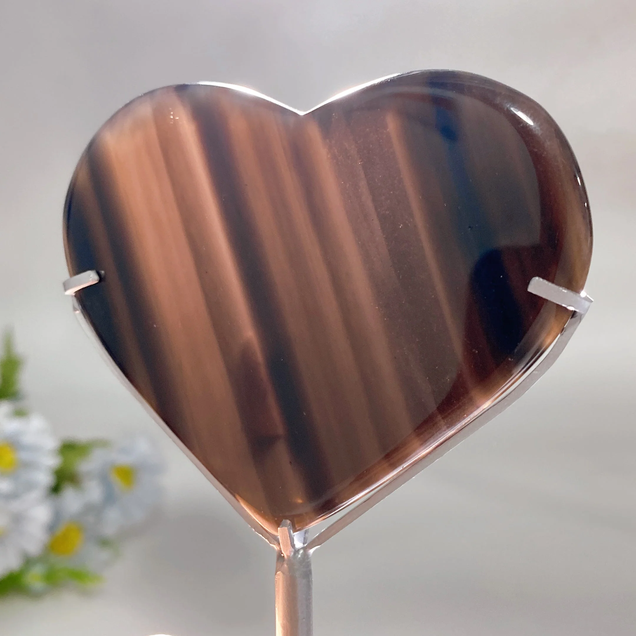 Midnight Lace Obsidian 3-Inch Heart Carving for Healing - Image 7