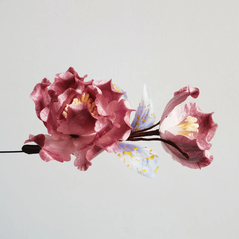 Mulberry Silk Red Flower Brooch for Spiritual Energy - Image 3