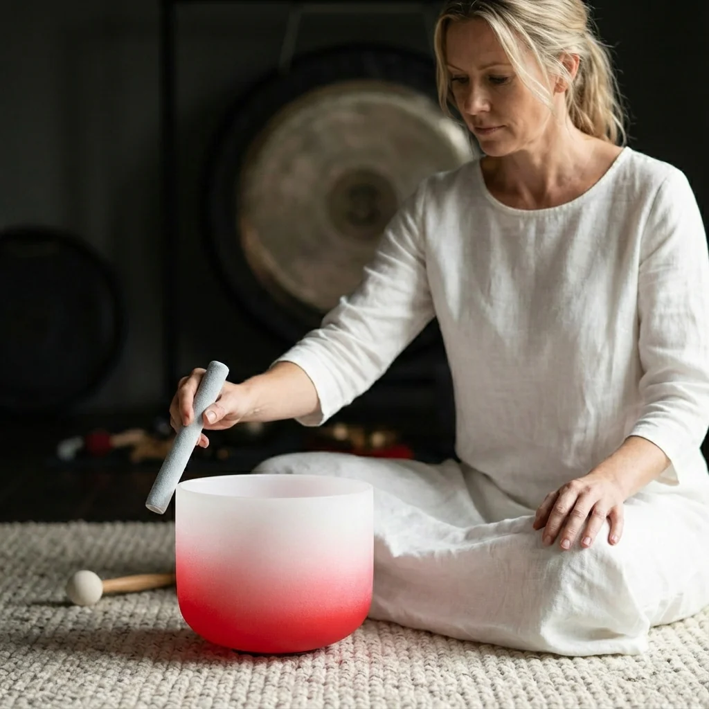 Crystal Singing Bowl - Root Chakra C Note Meditation Bowl - Image 3