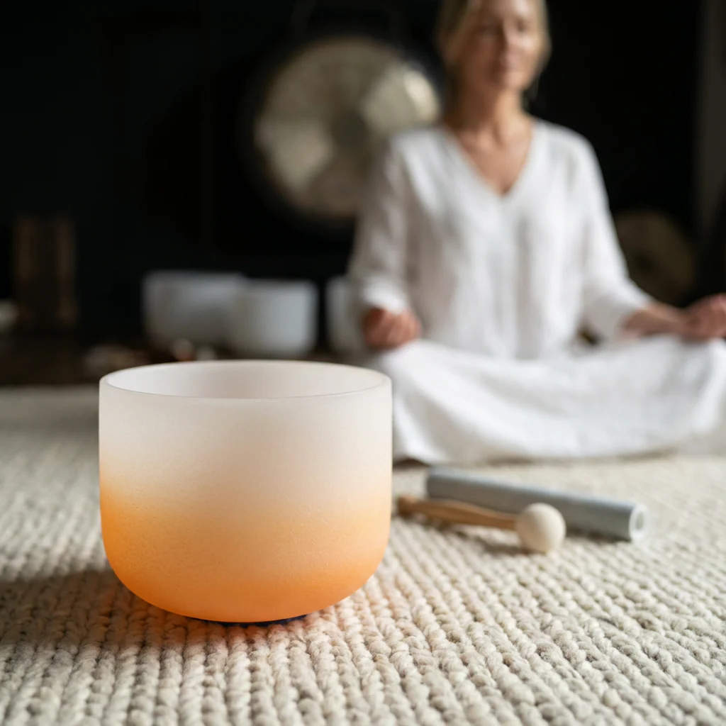 Crystal Singing Bowl - Sacral Chakra D Note Meditation Bowl - Image 3
