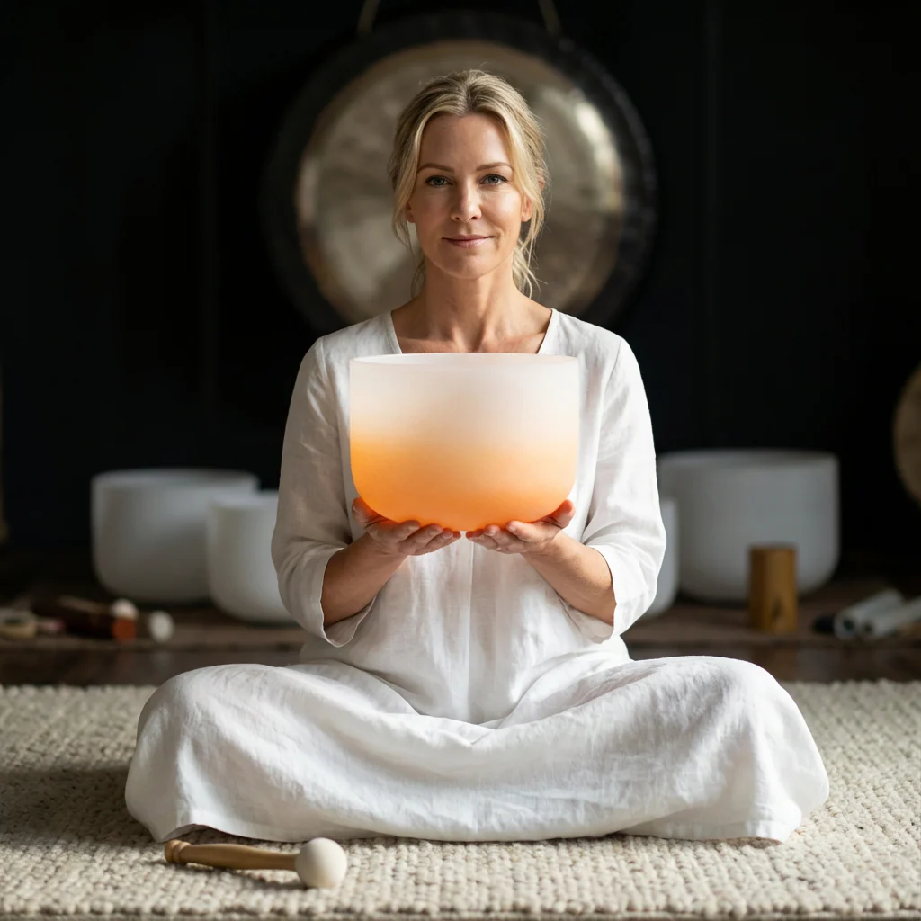 Crystal Singing Bowl - Sacral Chakra D Note Meditation Bowl - Image 4
