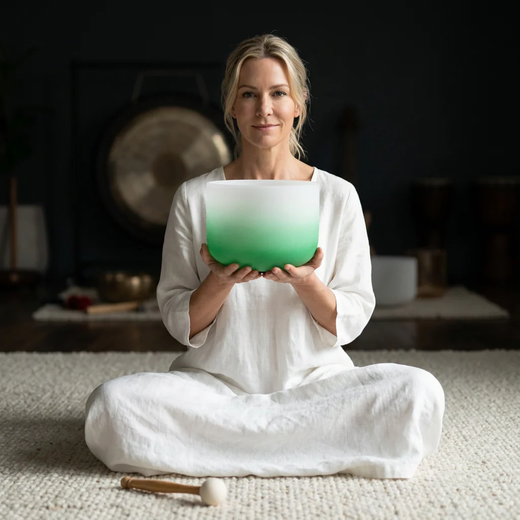 Crystal Singing Bowl - Heart Chakra F Note Meditation Bowl - Image 3