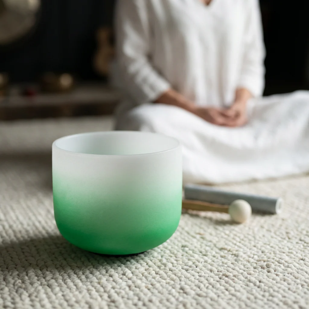 Crystal Singing Bowl - Heart Chakra F Note Meditation Bowl - Image 4