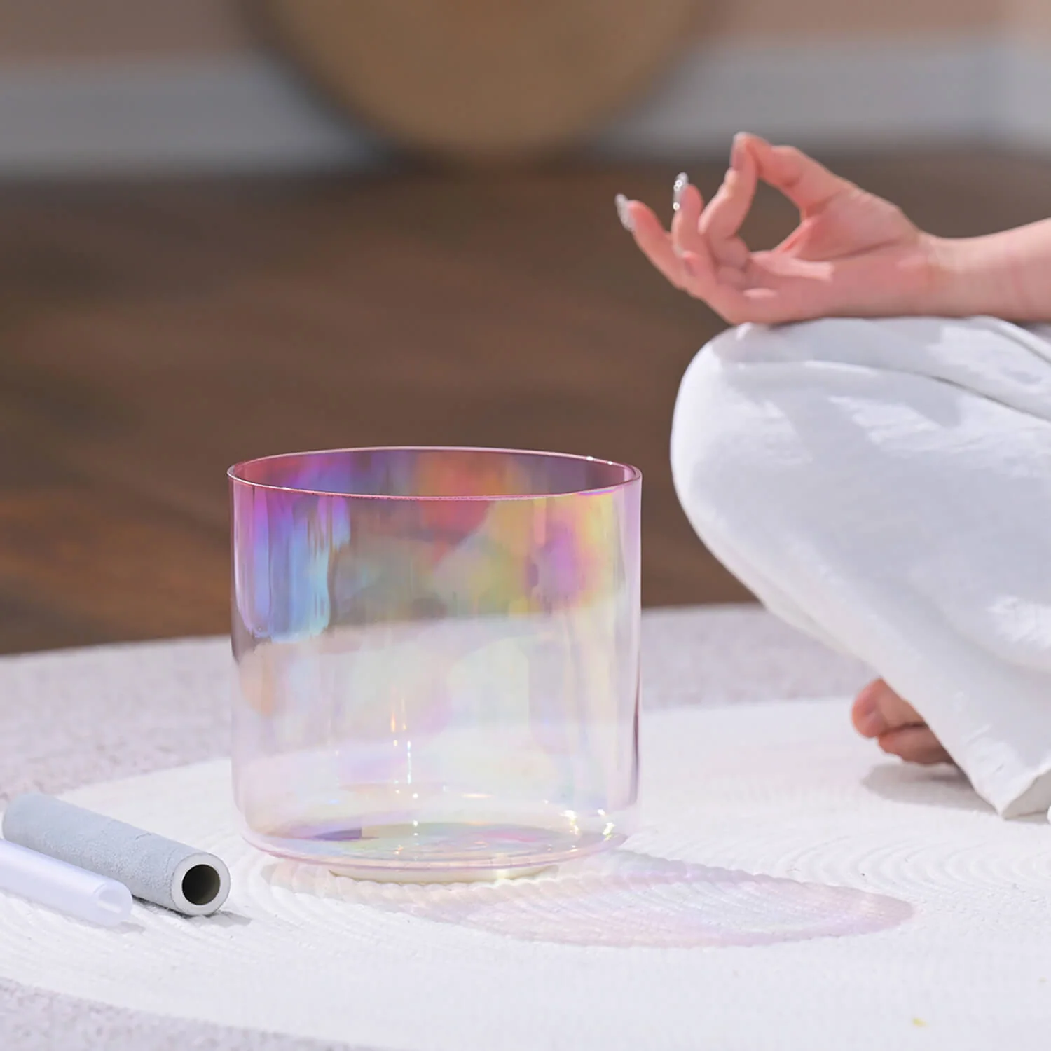 6"-7" Pink Aura Quartz Singing Bowl for Meditation - Image 5