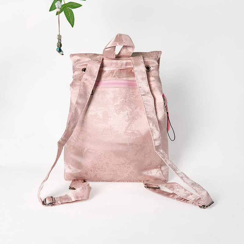 Pink Lotus Embroidered Backpack - Spiritual Apparel - Image 4