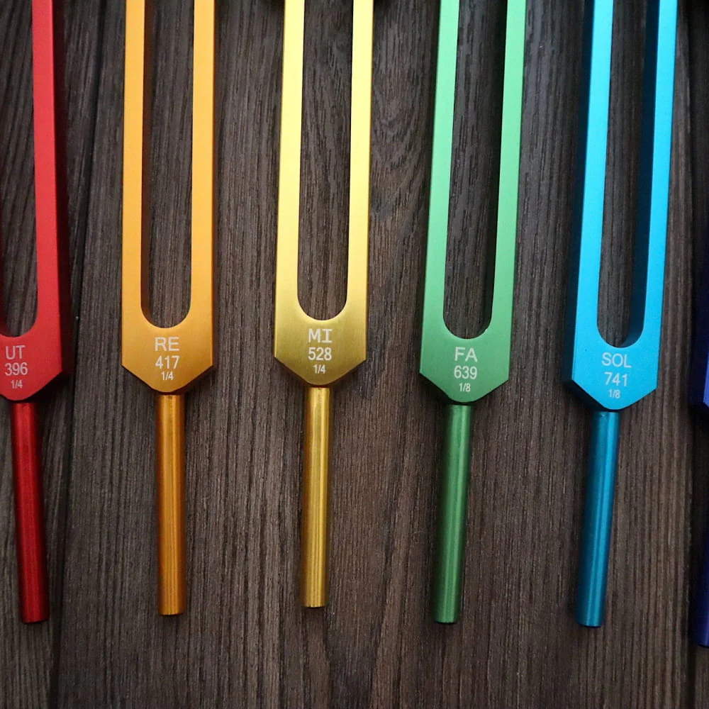 Professionally Tuned Solfeggio Forks 9pc Set - Chakra Engrams - Image 12