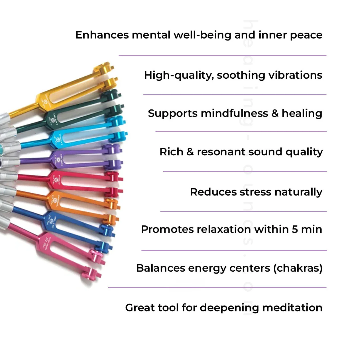 Professionally Tuned Solfeggio Forks 9pc Set - Chakra Engrams - Image 15