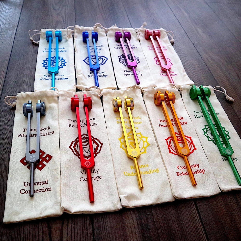 Professionally Tuned Solfeggio Forks 9pc Set - Chakra Engrams - Image 18