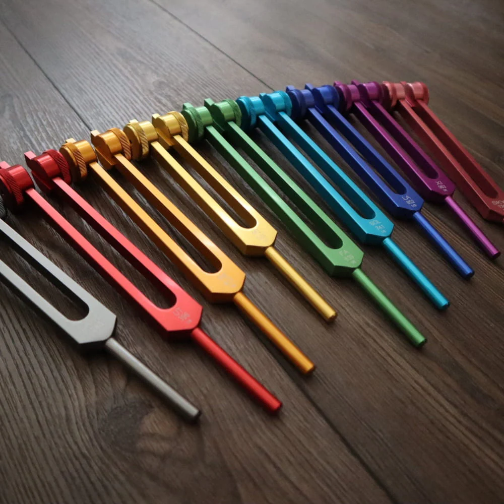 Professionally Tuned Solfeggio Forks 9pc Set - Chakra Engrams - Image 4