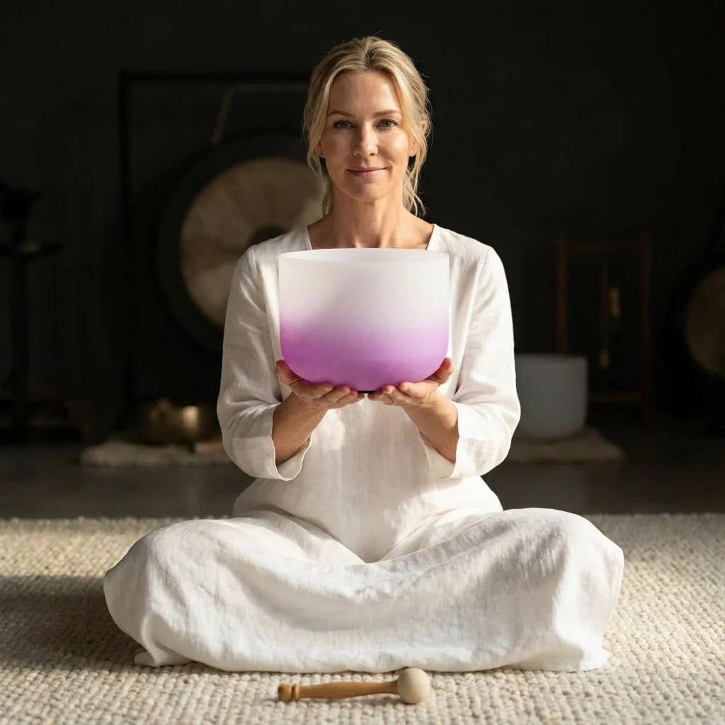 Crystal Singing Bowl - Crown Chakra B Note Meditation Bowl - Image 3