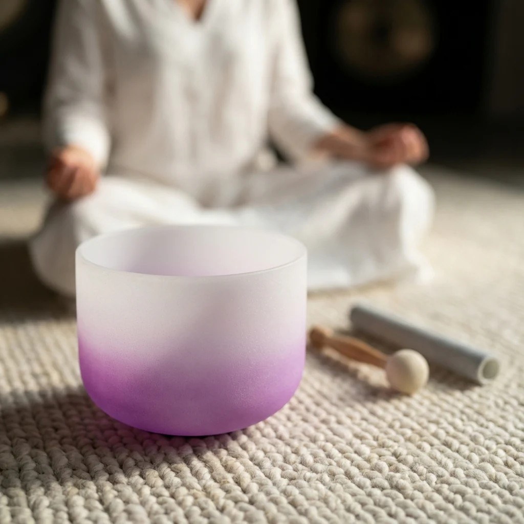Crystal Singing Bowl - Crown Chakra B Note Meditation Bowl - Image 4